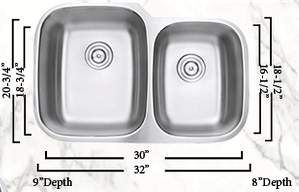 STAINLESS STEEL 60 40 UNDERMOUNT MORE INFO