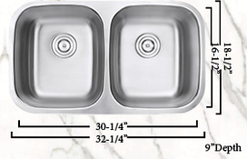 STAINLESS STEEL DOUBLE BOWL MORE INFO