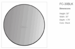 ROUND MIRROR BLACK FC 30BLK